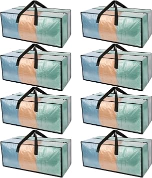 Heavy Duty Clear Moving Bags with Strong Zipper & Comfortable Handles