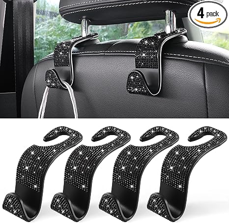 LivTee Car Seat Headrest Hook, Auto Seat Hook Hangers Storage Organizer Interior Accessories for Purse Coats Umbrellas G