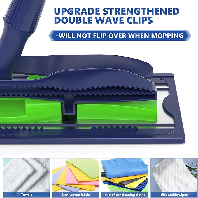 Microfiber Mops for Hardwood Floor Cleaning: MEXERRIS Flat Floor Mop with 4 Washable Pads 59" Adjustable Handle - Dust Dry Mops for Kitchen Bathroom Tile Laminate Wood Vinyl - Home Commercial Mop