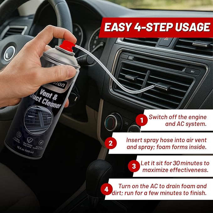 FIX & FUSION A/C Vent and Duct Cleaner (13.5 oz)| Foaming Spray for Car Air Conditioner | Freshens & Cleans Dust Build-Up | Fast, No-Rinse Formula | Automotive HVAC Refresher & Detailer (2 Pack)