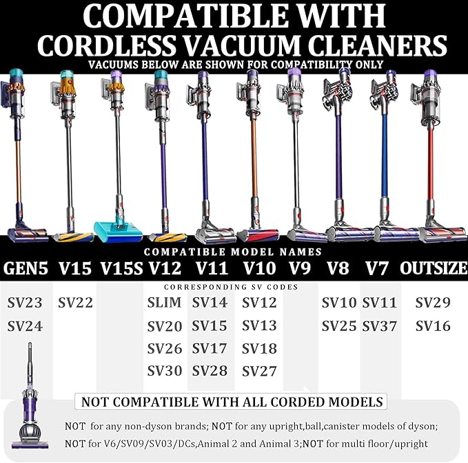 Attachment Kits for Dyson Vacuum Cleaner,Hose,Crevice Tool,Dryer Lint Vac Attachment for Dyson V15 V15s V11 V8 V9 V7 V10 V12 Detect Cyclone Absolute Cordless Handheld Vacuum Cleaner