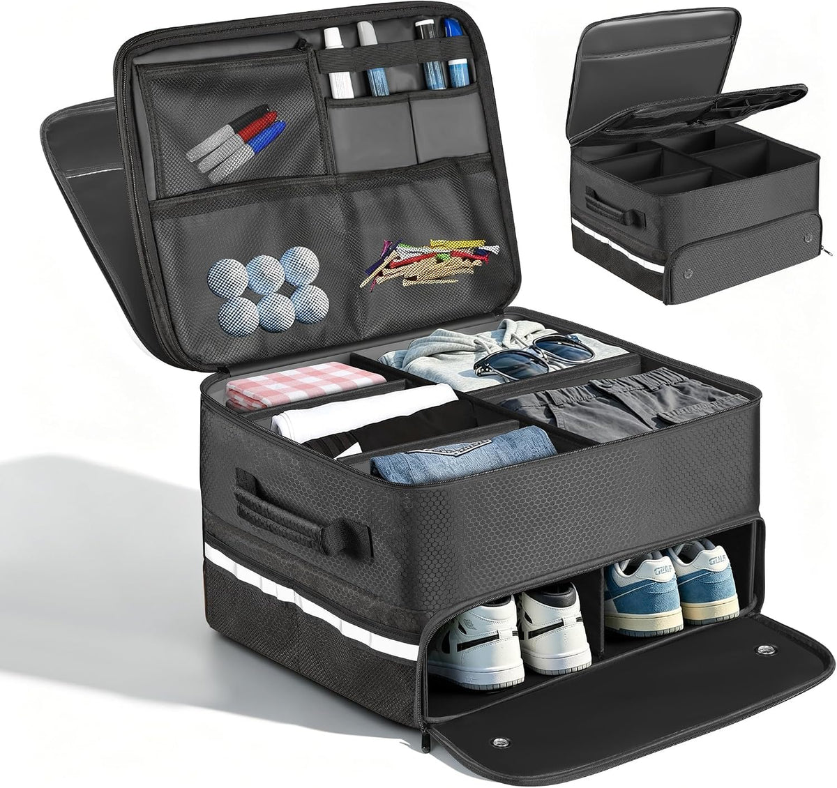 Golf Trunk Organizer, Car Trunk Locker with Separate Ventilated