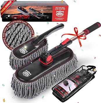 Exterior Car Duster & Brush Kit - Washable Microfiber