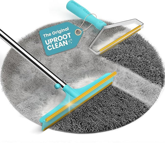 Uproot Cleaner Pro Pet Hair Remover Bundle - Including Xtra Carpet Rake for Pet Hair Removal Tool - Scrape Easy the Cat & Dog Fur from Your Carpet, Rugs, Cat Bed, Car Trunk & More