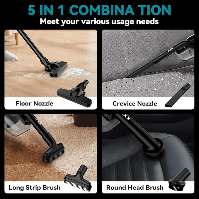 Cordless Vacuum for Makita Battery, 5 in 1 Handheld Electric Vacuum Cleaner with 500W Powerful Motor, 46 CFM Portable Hand Vacuum with Filtration HEPA for Floor, Carpet, Car (Battery Not Included)