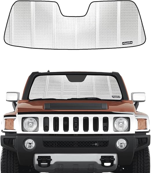 Pigenius Windshield Sun Shade for 2006-2009 Hummer H3. Front Window Sunshade with Storage Bag