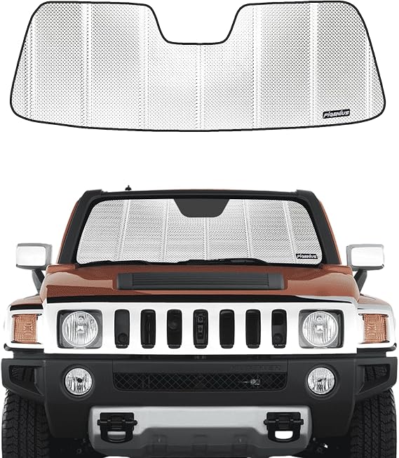 Pigenius Windshield Sun Shade for 2006-2009 Hummer H3. Front Window Sunshade with Storage Bag