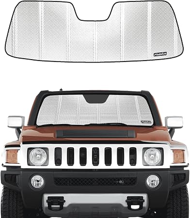 Pigenius Windshield Sun Shade for 2006-2009 Hummer H3. Front Window Sunshade with Storage Bag