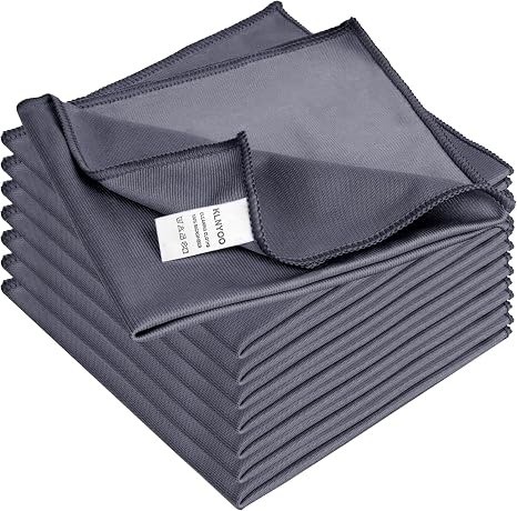 KLNYOO Microfiber Glass Cleaning Cloths Lint Free Streak Free Quickly and Easily Clean Windows & Mirrors Without Chemica