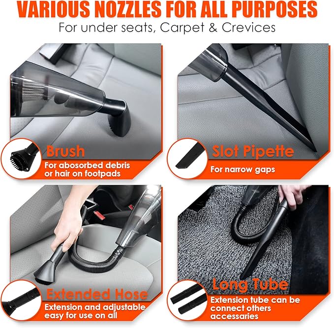 20PCS Car Cleaning Kit, Car Interior Detailing Kit with High Power Handheld Vacuum, Auto Detailing Drill Brush Set, Cleaning Gel, Complete Car Wash Kit Supplies for Deep Cleaning