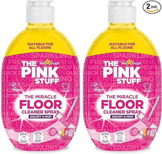 Stardrops The Pink Stuff The Miracle Floor Cleaner Spray – Squirt & Mop Formula for Sparkling Clean Floors – Fast Drying,Streak-Free Finish,Fresh Fragrance,25.3 fl oz,(Pack of 2)