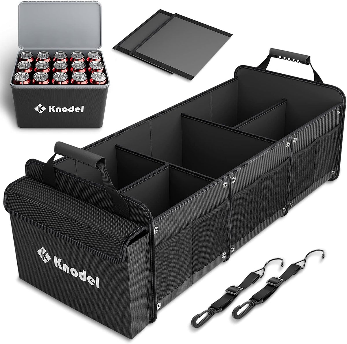 Extra Large 4-in-1 Trunk Organizer with Cooler for Car (Black)