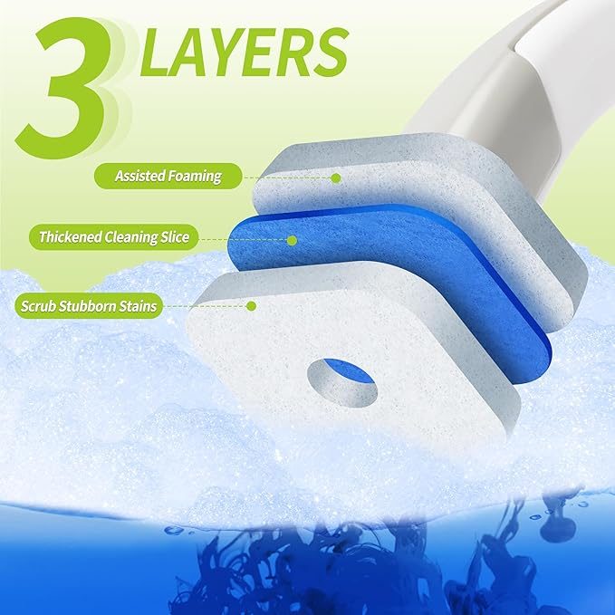 Toilet Bowl Cleaner Wand Refills Compatible with CLOROX, 21 Count Disposable Toilet Brush Refills, Replacement Heads for Toilet Cleaning System