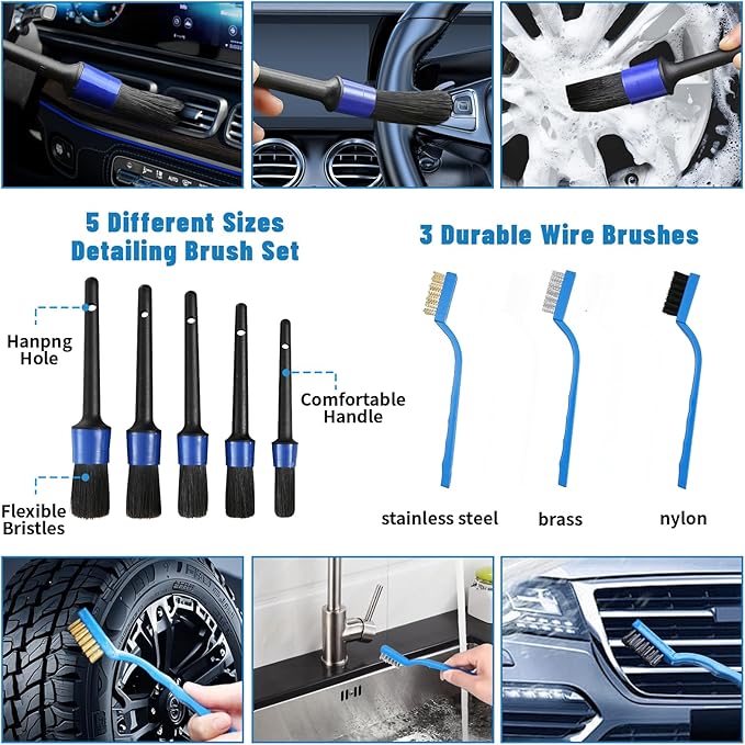 Car Detailing Kit,36pcs Car Detailing Brush Set,Car Cleaning Kit with Professional Car Detailing Brush Set,Auto Detailing Brush Set,Car Wash Kit,Car Detailing Kit Interior Exterior Wheels Cleaner