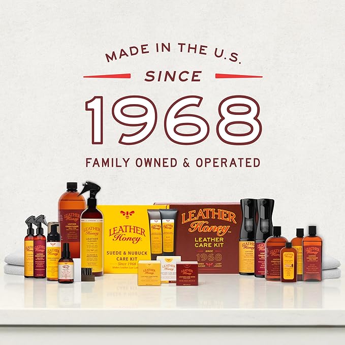 Leather Honey Leather Cleaner: Non-Toxic Leather Care Made in the USA Since 1968. Deep Cleans Leather, Faux & Vinyl - Couches, Car Seats, Purses, Tack, Shoes & Bags. Safe Any Colors & White Leather