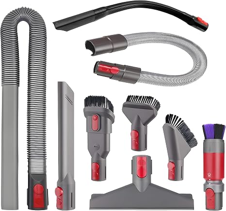Replacement Vacuum Cleaner Kits Parts,Filter,Brush,Hose,Crevice Tool,Dryer Lint Vac Attachments Compatible with V15 V11 V8 V9 V7 V10 V11 V12 Detect Cyclone Absolute Cordless Vacuum Accessories - Cleanova