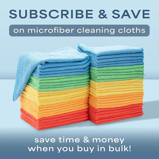 S&T INC. 150 Pack Microfiber Cleaning Cloth, Bulk Towels for Home, Reusable Microfiber Towels for Cars, Cleaning Rags, Assorted, 11.5 Inches x 11.5 Inches, 150 Count