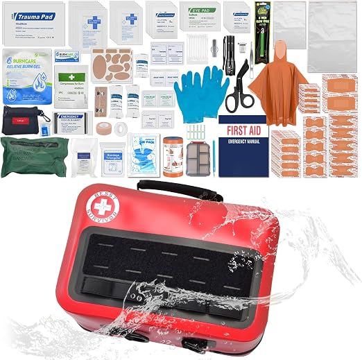 Besst Survivor Waterproof First Aid Kit -Complete Trauma Gear With Labeled Storage, MOLLE System&CPR Kit, Practical Medi