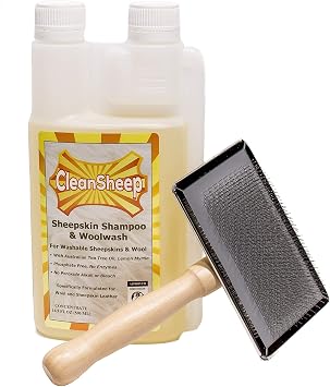 Sheepskin Cleaning Kit: Brush + Shampoo Bundle