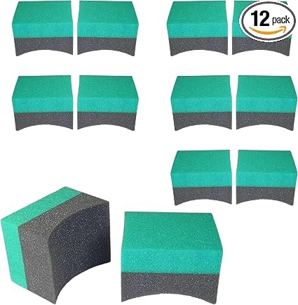 Hi-Tech Tire Dressing Applicator 12 Pack - Durable and Reusable, Contoured Tire Shine and Dressing Sponge for Your Car's
