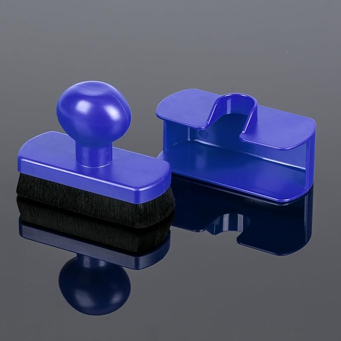 BABYSHEEP Tire Shine Applicator Brush - Large Automotive Tire Dressing Applicator with Storage Stand for Car Detailing & Wash Kit, 3.6 Inch Length (Blue)