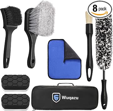 8PCS Wheel Tire Kit, 360 Flexible Scratch-Free Rim Brush