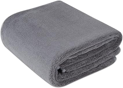 Amazon Basics Super Absorbent Microfiber Car Drying Towel, Streak-Free, Non-Abrasive, 36"L x 25"W, Gray