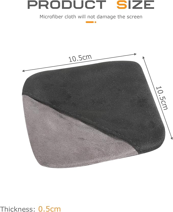 SCUARI Car Screen Cleaner,Touch Screen Cleaner for Car,Car Accessories Car Screen Wipes,Foldable Car Screen Cleaner Cloth,Square Microfiber Screen Cleaning Pad,Fits Car Dashboard LCD Display (Black)