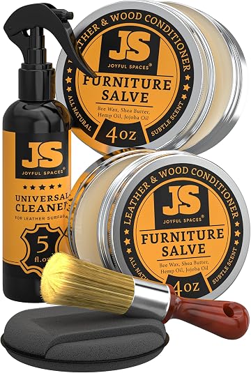 Furniture Salve for leather, leather cleaner and conditioner,furniture balm, shoe polish kit, wood restorer for furnitur