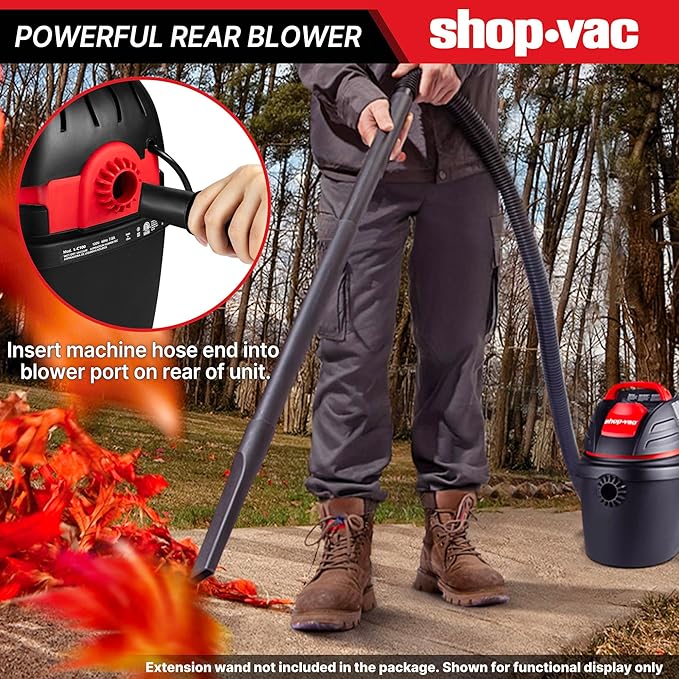 Shop-Vac 9303511 2.5 Gallon Wet Dry Vacuum, 2.5 Peak HP, 1.25 Inch Diameter x 4 Foot Hose, 12 Ft Cord Length, Wall Mounted, Includes Filters, Ideal for Jobsite, Garage, Car & Workshop