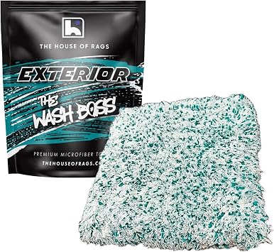 -The Wash Boss Premium Microfiber Car Wash Pad - Plush Korean Fabric,10x10 inches, 1000 GSM, Ultra-Absorbent, Scratch-Fr