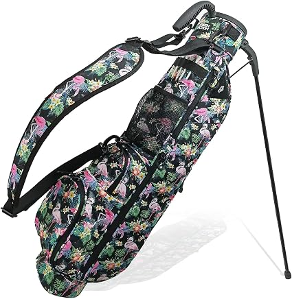 Sunday Golf Bag with Strap & Stand, Lightweight Golf Stand Bags with Two-Way Divider/Cooler Pocket, Golf Club Bags Holds