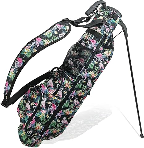 Sunday Golf Bag with Strap & Stand, Lightweight Golf Stand Bags with Two-Way Divider/Cooler Pocket, Golf Club Bags Holds