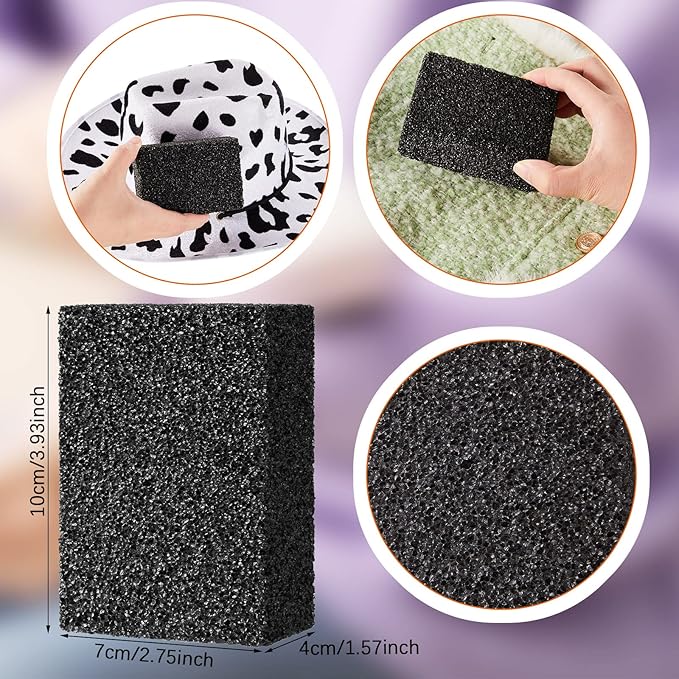 4 Pcs Sweater Pill Remover Fuzz Defuzzer Remover Stone Lint Remover Tools for Sweater Pilling Removal Fuzz Lint Remover, Black, 3.9 x 2.8 x 1.6 Inch