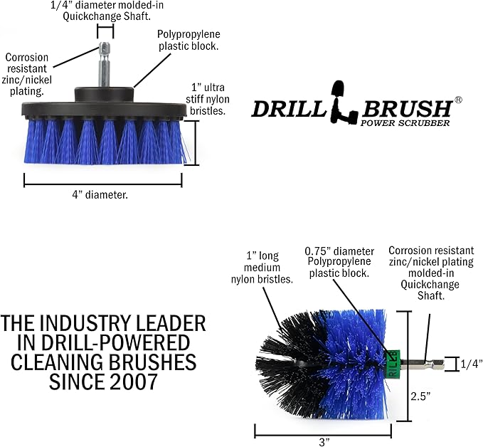 Aquatic Cleaning Supplies - Drill Powered Boat Cleaning Brushes - Boat Scrubbing Accessories - Hull Cleaner Brush Set - Barnacles Busting Brush Tool - Fish Tank Scrubbing Set - Pool Cleaning Brush Set