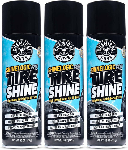 ShineLogic Deep Wet Black Tire Shine Dressing, 15 oz, 3 Pack - Cleanova