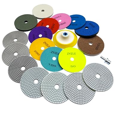 5 Inch Diamond Polishing Pads 11 PCS Wet/Dry Polishing Kit 50-10000 Grit