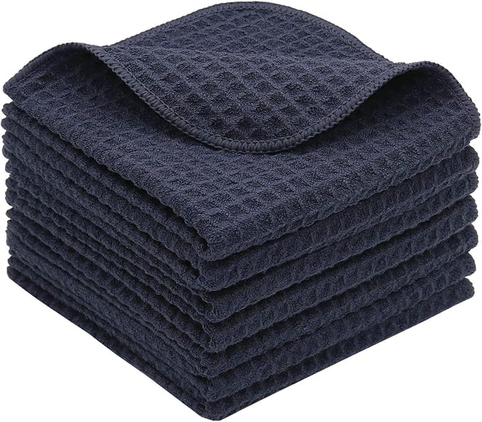 Microfiber Kitchen Dish Cloths Thick Dish Rags Cleaning Cloth Waffle Weave Washcloths Odor Free Ultra Absorbent 12Inch X