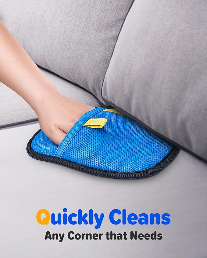 2026 Thickened Electrostatic Pet Hair Removal Gloves (2 Pcs) - Reusable Strong Grooming Gloves for Cats & Dogs, Hair Remover Gloves for Couch, Furniture, Carpet, Car Seats & Clothing Blue