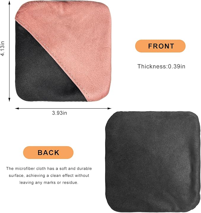 Car Screen Cleaner, Square Microfiber Cloth Non-Scratch Auto Touchscreen Cleaning Wipes, Foldable Touch Screen Pad Universal Cleaning Tool for Vehicle Dashboard Display (Pink & Gray)