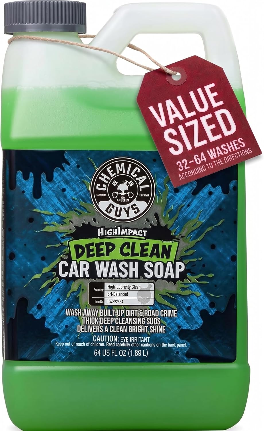 High Impact Deep Cleaning Car Wash Soap, High Suds, 64 oz