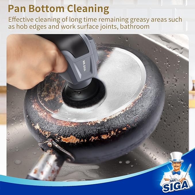 MR.SIGA Abrasive Heavy Duty Pad Refills for Electric Spin Scrubber, 10 Pack