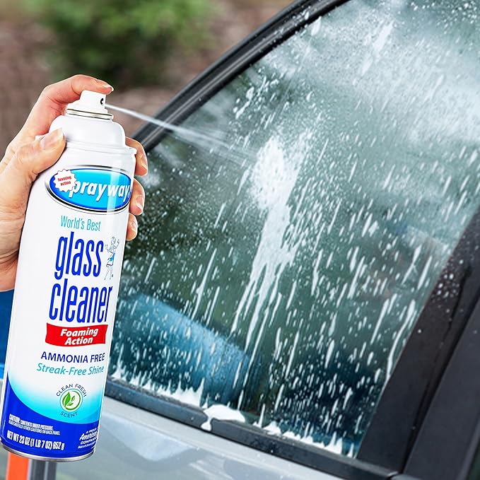 The Award Box Sprayway Glass Cleaner Foam Action Cleaner 19 oz. with Cleaning Cloth in Packaging (3 Pack)