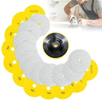 Diamond Polishing Pads 5"/Grit 100 Granite Tile Diamond Sanding Pads Kit