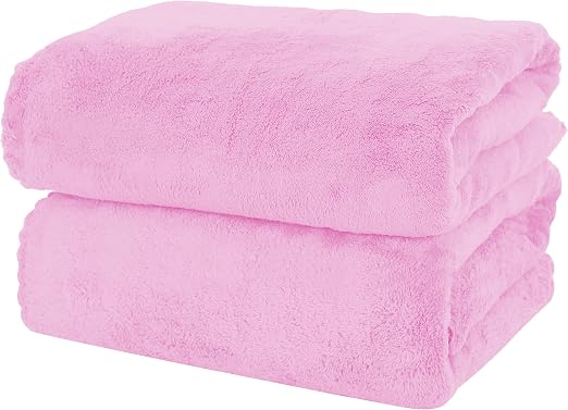 MOONQUEEN 2 Pack Premium Bath Towel Set - Quick Drying - Microfiber Coral Velvet Highly Absorbent Towels - Multipurpose 