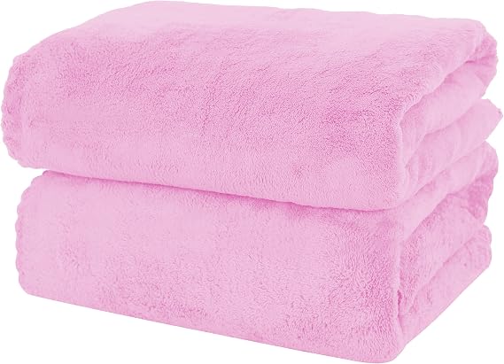 MOONQUEEN 2 Pack Premium Bath Towel Set - Quick Drying - Microfiber Coral Velvet Highly Absorbent Towels - Multipurpose 