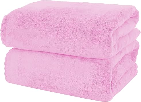 MOONQUEEN 2 Pack Premium Bath Towel Set - Quick Drying - Microfiber Coral Velvet Highly Absorbent Towels - Multipurpose 