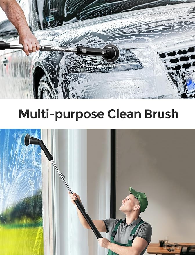 4 Pack Foam Scrubber and Scouring Pad for Glass, Floor Cleaning, Compatible with kHelfer & LyriFine Electric Spin Scrubber