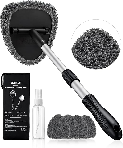 AstroAI 21" Extra-Long Windshield Cleaner Tool & Car Interior Detailing Kit