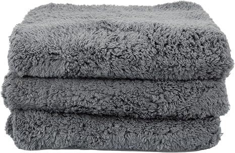 Maxshine 16" x 24" Universal 3-Pack Grey Microfiber Towels – 600GSM Edgeless Design – Ultra-Soft, High-Absorbency Towels